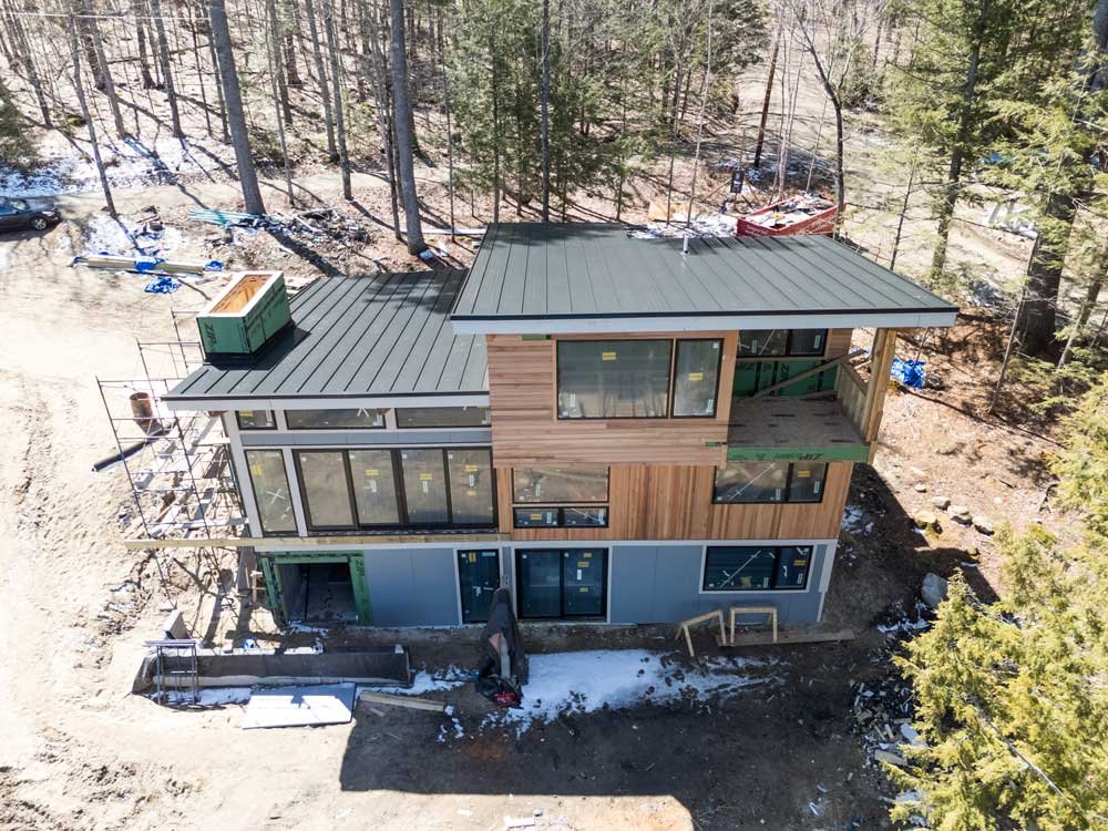 Island View Residence em construção, Wolfeboro NH